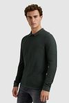 Cast Iron Langærmet Half Zip Poloshirt i Grøn med Struktur Model / Zijkant