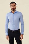 Cavallaro Piqué Hemd Hellblau Model / Voorkant