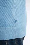 Petrol Knitted Polo Hellblau Model / Detail