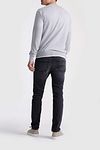 King Essentials The John Pull en Laine Mérinos Gris Model / Achterkant