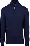 Konge Essentials Michael Half Zip Pullover i Merino, Marineblå KM111030003-B025T