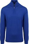Kungliga Essentiella The Michael Half Zip Pullover Merino Royal Blå KM111030003-B046T