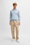 BOSS Gemello Long Sleeve Polo Shirt Light Blue Model / Voorkant