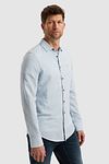 PME Legend Linen Blend Shirt Light Blue Model / Zijkant