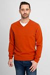 Suitable Pullover Wool V-Neck Orange Model / Voorkant with Emiel