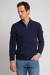 Suitable Half Zip Trui Lamswol Navy Model / Voorkant