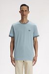 Fred Perry Twin Tipped T Shirt Blue 98A Model / Voorkant