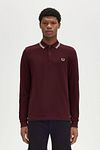 Fred Perry Longsleeve Polo Bordeaux 597 Model / Voorkant