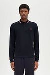 Fred Perry Longsleeve Polo Navy T55 Model / Voorkant