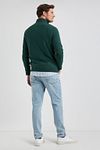 Maglione McGregor Half Zip in misto lana merino verde pino Model / Achterkant