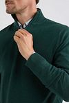 Maglione McGregor Half Zip in misto lana merino verde pino Model / Detail