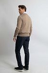 Maglione Steppin' Out con scollo a V in lana merino taupe Model / Achterkant