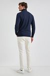 Maglione McGregor Half Zip in misto merino navy Model / Achterkant