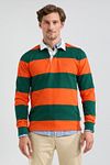 McGregor Rugbyshirt Streifen Orange Grün Model / Voorkant