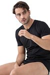 Mey Dry Cotton Rundhals T-shirt Schwarz Anders