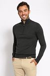 Suitable Merino Half Zip Trui Antraciet Model / Voorkant