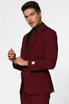 OppoSuits Kostuum Blazing Burgundy Model / Zijkant