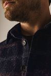 Overshirt de mezcla de lana a cuadros en azul marino State of Art Model / Detail