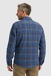Overshirt Vanguard a quadri spazzolata blu Model / Achterkant