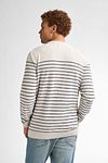 Petrol Sweater Palm Stripe Ecru Model / Achterkant