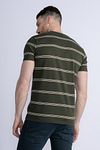 Petrol T-skjorte Rugby Stripete Mørkegrønn Model / Achterkant
