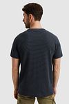 PME Legend T-Shirt Textured Stripe Navy Model / Achterkant