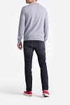 Polo King Essentials The Robert Manches Longues Mérinos Gris Model / Achterkant