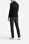 Polo King Essentials The Robert Manches Longues Mérinos Noir Model / Achterkant