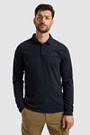 PME Legend Longsleeve Polo Shirt Stripes Navy Model / Voorkant