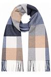 Profuomo Scarf Lambswool Check Blue Grey Beige order online | PPXS30004C-M2 | Suitable Greece