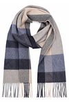 Profuomo Schal Lammwolle Karo Blau Beige PPXS30005A-P kaufen | Suitable