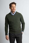 Steppin' Out Pullover V-Neck Merino Wool Olive Green Model / Voorkant