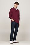 Tommy Hilfiger Longsleeve Polo Bordeaux Rot Model / Voorkant