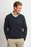 Suitable Respect Vinir Pullover Melange Navy Model / Voorkant