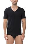 Mey V-Ausschnitt Dry Cotton T-Shirt Schwarz 2-Pack Model / Voorkant