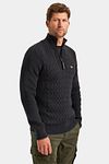 PME Legend Strikket Half Zip Trøje Cable Sort Model / Zijkant