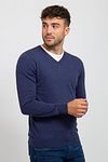 Suitable Pullover V-Hals Merino Kobalt Blauw Model / Voorkant med Bram