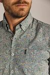 Camicia State Of Art in popeline stampato verde Model / Detail