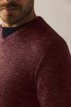 Jersey State of Art con cuello de pico en mélange burdeos Product / Detail
