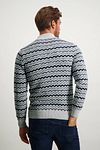 State Of Art Half Zip gris azul con estampado Model / Achterkant