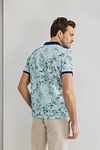 State of Art Poloshirt Piqué Print Lichtblauw Model / Achterkant