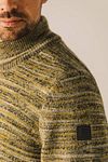 State Of Art sweter melange z półzamkiem w kolorze żółtym Model / Detail