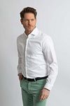 Camisa Slim Fit Dobby blanca Steppin' Out Model / Voorkant