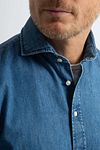 Steppin' Out Hemd Chambray Blau Model / Detail