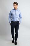 Steppin' Out Koszula Slim Fit Dobby Jasnoniebieska Model / Voorkant
