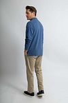 Steppin' Out Longsleeve Polo Piqué Classic Bleu Mid Model / Achterkant