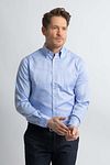 Steppin' Out Overhemd Regular-fit Dobby Lichtblauw Regular-fit Model / Voorkant