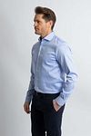 Steppin' Out Overhemd Slim-Fit Dobby Lichtblauw Model / Voorkant