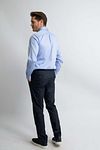 Steppin' Out Overhemd Regular-fit Dobby Lichtblauw Regular-fit Model / Achterkant