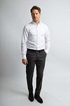 Steppin' Out Overhemd Slim-Fit Twill Wit Model / Voorkant